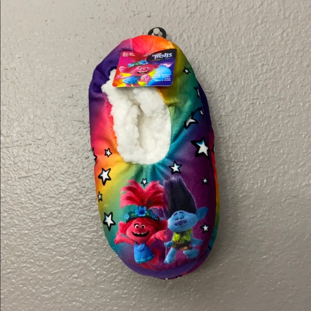 Trolls ll Girls Fuzzy Babba Slipper Socks, 1 Pack no tag 🏷